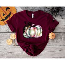 watercolor pumpkin t-shirt, colorful pumpkin shirt, watercolor pumpkins, halloween shirt, autumn shirt, cute fall shirt,