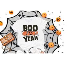 boo yeah skateboard shirt, funny halloween shirt, halloween shirt, fall shirt, skateboard pumpkin shirt, halloween t-shi