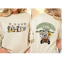 disney animal kingdom two-sided sweatshirt, mickey and friends safari balloons tee, disney safari family trip shirt, dis