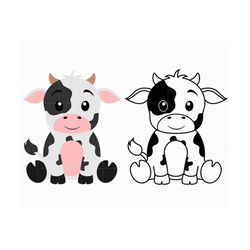 baby cow svg farm animal svg cow svg animal svg cute cow svg baby cow png farm animal clipart baby animal svg digital do