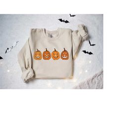 pumpkin sweatshirt, pumpkin sweater, jack-o-lantern sweatshirt, spooky season, fall shirts, halloween crewneck sweatshir