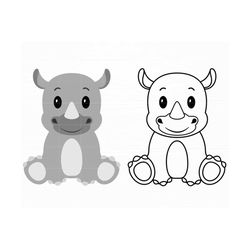 baby rhino svg safari animal svg cute rhino svg baby animal svg rhino svg animal svg png baby shower svg safari svg digi