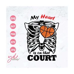 basketball svg | my heart is on that court svg | sports svg | basketball shirt design svg | basketball fan svg | basketb