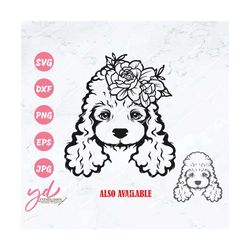 cute floral poodle svg png | floral baby poodle svg | dog svg | pet svg | poodle svg | dog lover svg | dog mom dad svg |