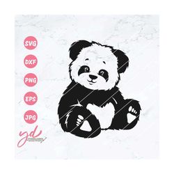 cute panda sitting svg | cute panda svg | panda svg | baby panda svg | zoo animals svg | panda clipart| cute panda png c