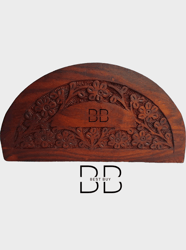 best buy handicrafts- wooden handmade tissue box napkin holder with wood carving.