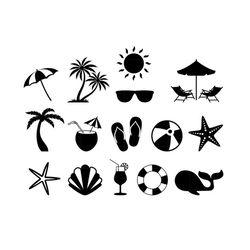 beach svg bundle summer svg cut files beach svg files for cricut summer png silhouette digital download