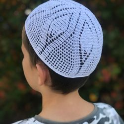 unisex cotton crochet skull cap kufi for adults