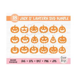 jack o lantern svg bundle cut file for cricut silhouette funny halloween pumpkins clipart jack-o-lantern face png autumn