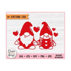 gnomes in love svg valentines gnomes cut file for cricut silhouette cute gnomes couple hearts anniversary wedding engage