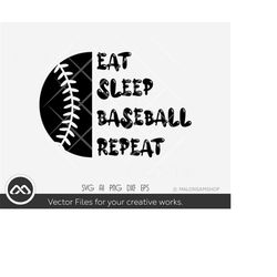 baseball svg eat sleep baseball repeat - softball svg, baseball svg, softball shirt svg, png, clipart, cut file