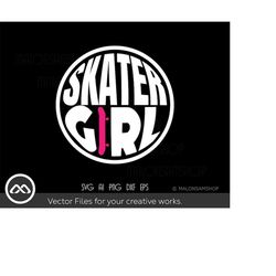 Cool Skateboard SVG Skater Girl - skateboarding svg, kateboard svg, skater svg, skateboarder svg, dxf, png