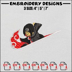 itachi swoosh embroidery design, naruto embroidery, nike design, embroidery file, embroidery shirt, digital download