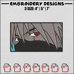 kakashi sharingan embroidery design, naruto embroidery, anime design,embroidery file, embroidery shirt, digital download