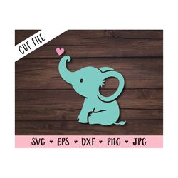 baby elephant svg cute elephant cut file sweet elephant baby shower boy girl shirt bodysuit kawaii animals silhouette cr