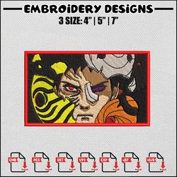 obito rectangle embroidery design, naruto embroidery, anime design, embroidery file, embroidery shirt, digital download