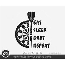 dart svg eat sleep dart repeat - darts svg, dart board svg, target svg, dart clipart, dxf, eps, cut file, png