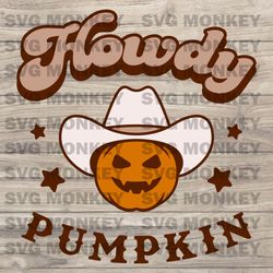 Howdy Pumpkin SVG Halloween PNG Sublimation File for Shirt Design SVG EPS DXF PNG