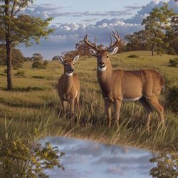 deer in a field pattern pattern tileable repeating pattern