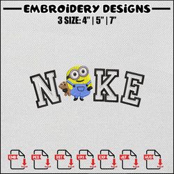minion nike embroidery design, minion embroidery, nike design, embroidery file, embroidery shirt, digital download
