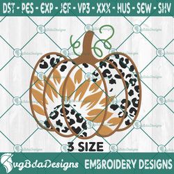 leopard pumpkin embroidery designs, fall pumpkin embroidery designs, halloween embroidery designs, pumpkin embroidery