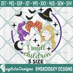 hocus pocus i smell children embroidery designs, hocus pocus embroidery designs, halloween embroidery designs