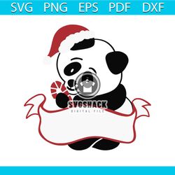 panda and banner svg, christmas svg, panda svg, christmas panda svg, christmas gift svg, merry christmas svg, christmas
