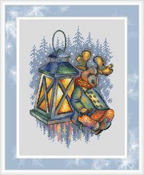 moose cross stitch pattern lantern cross stitch pattern christmas cross stitch pattern snowflake cross stitch pattern