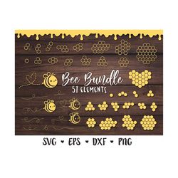 bee svg bundle honeycomb svg cute bumble bee honeycomb pattern stencil hexagon honey drip beehive beekeeper silhouette c