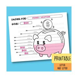 saving goal tracker printable bullet journal planner inserts kids saving coloring page financial planner kids saving mon