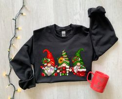 christmas gnomes sweatshirt, merry christmas sweatshirt, buffalo plaid gnomes, cute gnomes sweatshirt, christmas gift, h