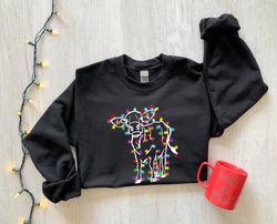 christmas sweatshirt, cute cow christmas sweatshirt, merry christmas, holiday gift, happy new year, christmas gift, chri