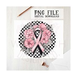 breast cancer png file | sublimation design | breast cancer clipart | retro | digital download | printable design | awar