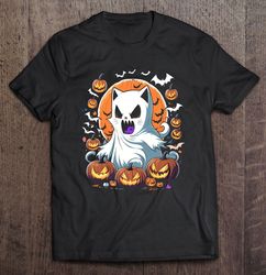 cat halloween kitty halloween shirt halloween kitten spooky ghost cat classic