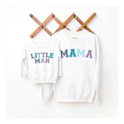 matching mommy and son sweaters, mommy and me outfit, mama and mama's boy matching sweatshirts, mom and baby boy toddler