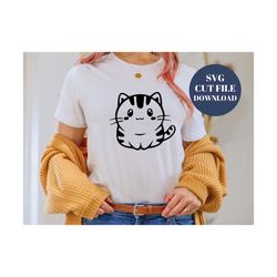 Cute Kawaii Tiger - Cute Baby Tiger - Kawaii Cat Cricut Cuttable Image- SVG Cut File - Kawaii Cricut Cut File - Cricut T