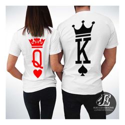 king queen shirts, king and queen t-shirts, couples shirts, matching shirts, christmas shirts, king queen set, king and
