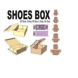 5 size shoe box template labels, sneaker box svg, shoe box template svg, gift idea, digital files, instant download