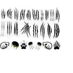 25 claw marks svg bundle, claw svg, marks svg, scratch svg, claws silhouette, scratches clip art, claw marks cut file fo