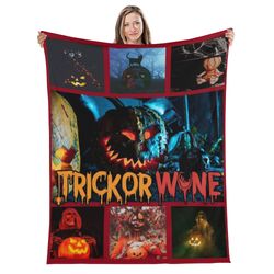 halloween long vertical flannel breathable blanket 4 sizes