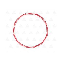 baseball stitch circle frame svg, baseball monogram, softball, stitch border, stitch wreath. cut file cricut, silhouette