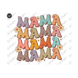 groovy mama png, wavy mama design, sublimation png, groovy, daisy floral, mama t shirt design, digital download