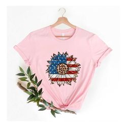 america sunflower shirt, sunflower flag gift shirt,leopard sunflower 4th of july shirt, 4th of july flag gift shirt, ind