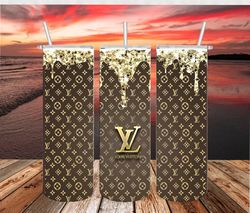 Louis Vuitton Brown Tumbler Wrap, 20oz Skinny Tumbler PNG Digital Download