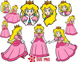 princess_peach svg, princess svg, games svg, super mario svg, mario princess png