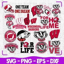 wisconsin badgers bundles, wisconsin badgers svg, ncaa football svg, ncaa bundles, ncaa team, ncaa bundle svg, svg ncaa