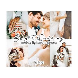 bright wedding lightroom presets, instagram presets, lifestyle photo editing, blogger and influencer presets, dng, xmp,