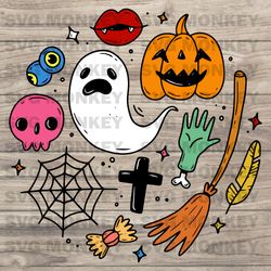 Halloween SVG, Funny Halloween Doodle SVG, Pumpkin SVG, Ghost Svg, Boo Svg, Spooky Png, SVG, Boo SVG EPS DXF PNG