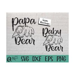 papa bear baby bear svg, tardigrade svg, water bear svg, papa bear svg, baby bear svg, father's day, cricut, silhouette,