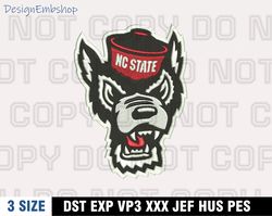 nc state wolfpack embroidery designs, ncaa logo embroidery files, machine embroidery pattern